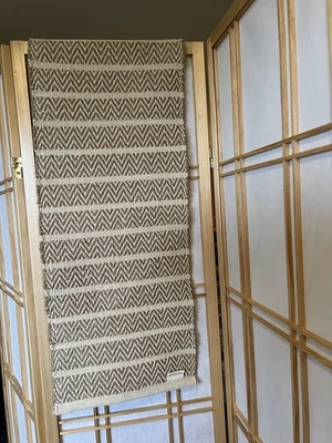 Telar Azul Beige y Blanco Yute y Algodón Corredor Usado en Excelente Condición Foto 1 de 2