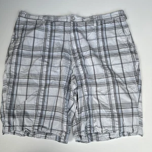 Apt 9 Men Shorts Size 38 White/Blue /Gray Plaid Cotton - Picture 1 of 3