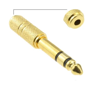 3,5 mm Stereo Buchse auf 6,35 mm Stereo Stecker GOLD Adapter - Bild 1 von 12