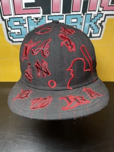 MLB All Over Team Print New Era 59fifty Mütze - Schwarz Rot (BROT) tailliert Gr. 7 1/2 - Bild 1 von 7
