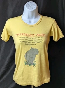 Camisa mediana vintage de dibujos animados de alerta de emergencia años 70 para mujer - Imagen 1 de 7