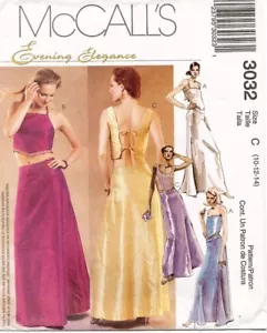 Top, patrón de falda McCall's Evening Elegance Misses 3032 talla 10-14 sin cortar - Imagen 1 de 2