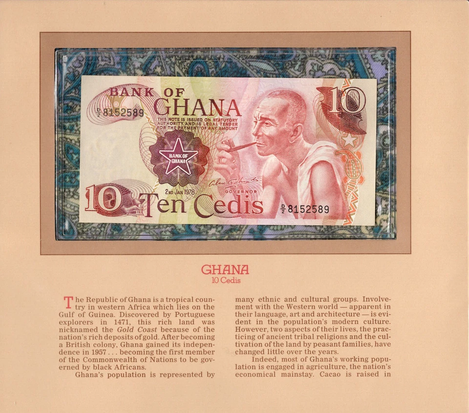 Most Treasured Banknotes Ghana 1978 10 Cedis P-16f UNC Prefix D/2 - Image 1 of 2