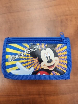 WDW DISNEY MICKEY MOUSE Blue Tri Fold Wallet - Image 1 of 4