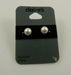 Titanium ball Faux pearl earring earrings posts