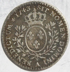 FRANCE 1/10 ECU LOUIS XV 1743 SILVER - Picture 1 of 2