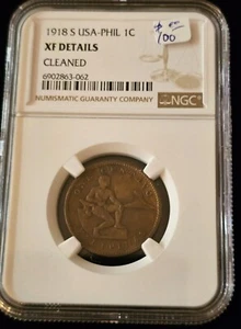 Philippines 1918-S Centavo NGC XF DETAILS - Picture 1 of 2