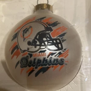 Miami Dolphins Vidrio Adorno de Navidad NBA Fútbol - Imagen 1 de 3