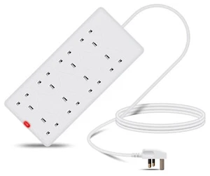 8 Way Extension Lead with Neon White - Picture 1 of 7