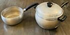 Vtg Wear-Ever Pan Made In Usa 1.5Qts. No 2101 & 2.5Qts. 21021 Double Boiler Pot