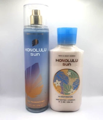 BATH AND BODY WORKS HONOLULU SUN FRAGRANCE BODY MIST & LOTION 8 FL OZ EACH - Image 1 of 3