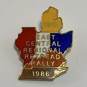 Pin de motocicleta coleccionable 15th East Central Regional Retread Rally 1986 - Imagen 1 de 3