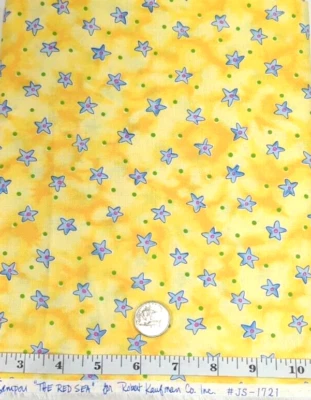 Jennifer Sampou Mar Rojo Robert Kaufman Wonky Estrellas Sobre Amarillo POR Tela de Algodón Foto 1 de 2