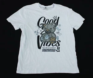 Southpole Men's Short Sleeve Good Vibes Graphic T-Shirt AP2 White Large - Picture 1 of 4