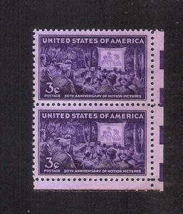 US STAMP 926 PAIR  3c PURPLE MOVIES IN SOUTH PACIFIC 1944 MINT NH OG FREE SHIP - Picture 1 of 1