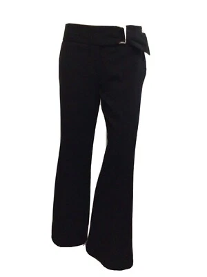 A. Byer Women Dress Pants Size 7 Black Pockets Buckle Wide leg - Image 1 of 4