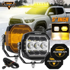AUXBEAM 5" LED Work Light Spot Combo DRL Turn Lamp Side Shooter+Cover For Ford - Picture 1 of 12