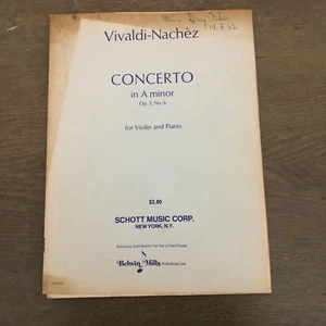VIVALDI-NACHEZ - CONCERTO in A minor, Op.3, No. 6 for VIOLIN and PIANO - Picture 1 of 5