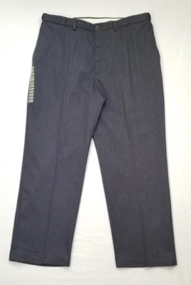 Pantalones de vestir rectos gris oscuro Haggar para hombre talla 38W x 29L brezo frente liso NUEVO Foto 1 de 4