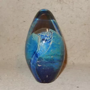 Lavacarte 5,5" EICKHOLT Grande 1993 Firmato Arte Cristallo Uovo Studio Custodia Dicroica - Foto 1 di 12
