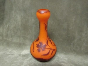 Vaso piccolo mobiletto vetro cammeo viola arancione Richard ceco anni '20 Loetz NO MARCHIO - Foto 1 di 6