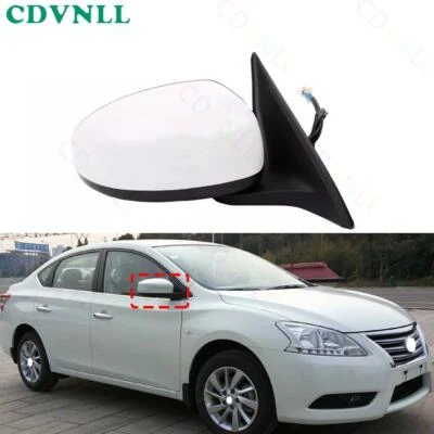 For Nissan Sentra 2006-2012 3Pin White Right Side Rearview Mirror Assembly 3Wire — 第 1/4 张图片
