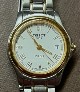 Tissot 1853 PR50 Swiss Quartz Two-Tone Ladies Wristwatch Running Great - Picture 1 of 10
