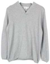 REISS Jumper Men's LARGE Pullover Tight Knit V-Neck Long Sleeve Grey