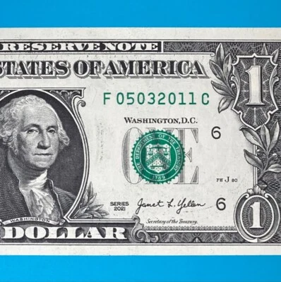 May 3, 2011 / 5 March 2011 (F 05032011 C) BIRTHDAY Note $1 One Dollar Bill *UNC* - Image 1 of 4