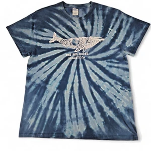 Tie Dye Whale T Shirt The Peg House Leggett CA Size Large Blue Cotton Hippie Tee - Picture 1 of 10