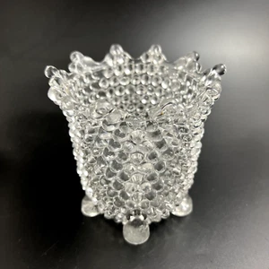 Antiguo azucarero Adams Hobnail de vidrio con patrón EAPG pies de bola en punta SIN TAPA - Imagen 1 de 12