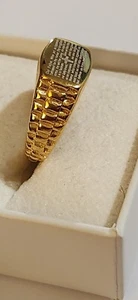 Inspirierender YG Edelstahl-Signatring für Herren - weißer Kristall - Bild 1 von 3