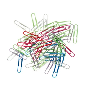 2" Multicolor Metallic Multicolor Vinyl Coated Paper Clips Office Desk Supply - Picture 1 of 2
