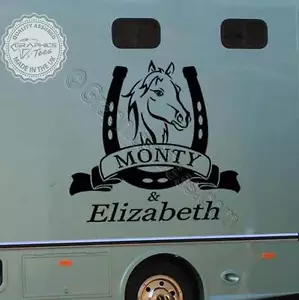 Horse Box Stickers Custom Vinyl Graphic Decals Personalised Horse Sticker - Picture 1 of 9