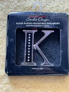 Regent Square Studio Design Argento Placcato Iniziale "K" Decorazione Natalizia Nuovo con scatola - Foto 1 di 2