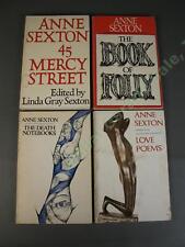 4 Book LOT Anne Sexton Love Poems The Death Notebooks of Folly 45 Mercy St HMCO