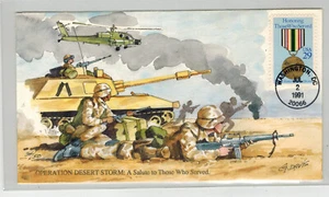 Patriotic FDC HANDPAINTED OPERATION DESERT STORM 2551 BETTER GARY DAVIS CACHET - Picture 1 of 1