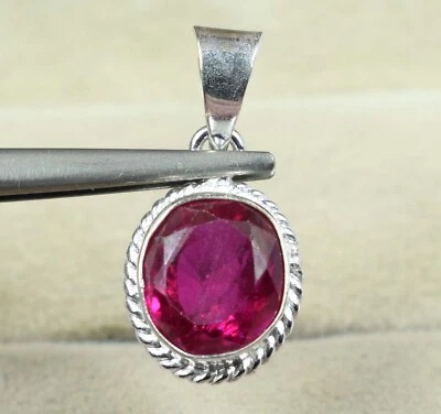 Natürlich Utah Beryll Bixbite Rot Smaragd 10.80 Karat Oval Edelstein Pendel See - Bild 1 von 4