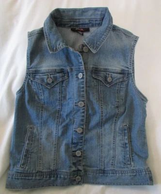 Damas "Style & Co" Talla M, Azul Desteñido, Sin Mangas, Denim, Chaleco Foto 1 de 3