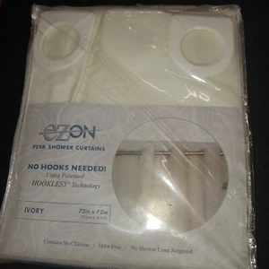 Hookless Ivory Shower Curtain. Peva Technology. Carnation Home Fashions. New - Picture 1 of 6