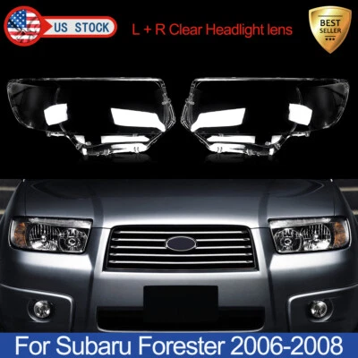 For Subaru Forester 2006-2008 Pair Headlight Lens Headlamp Cover Left + Right - Image 1 of 4