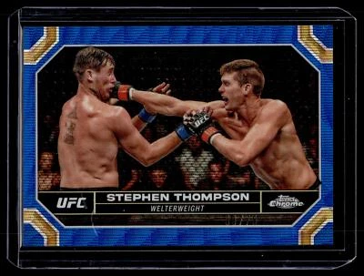 Stephen Thompson 2024 Topps Chrome UFC Blue Wave Refractor Card /75 #180 - Image 1 of 2
