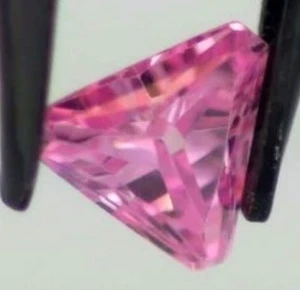 CUBIC ZIRCONIA PINK  COLOR 5 MM FANCY TRILLION CUT 6 PIECE SET - Picture 1 of 1