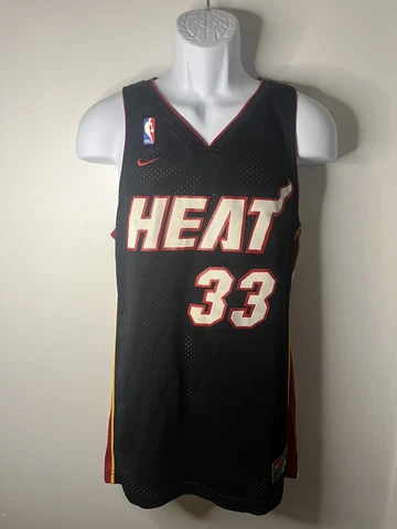 VTG Nike Alonzo Mourning Swingman Black Miami Heat Jersey Size Medium Cover