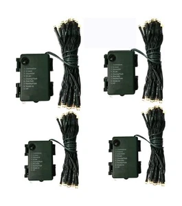 4 Pack- Battery Operated Outdoor Christmas Tree String Lights with 50 Warm Wh... - Picture 1 of 8