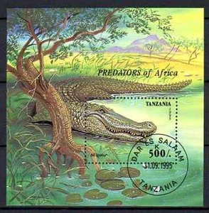 Tiere Krokodil Tansania 1996 (44) Yvert Block Nr. 281 gestempelt used - Bild 1 von 1