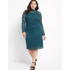 Lane Bryant Open Back Bodycon Lace Dress 22 - Picture 1 of 3