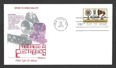 1973 US Postage - Scott 1502 - 15 Cent PROGRESS IN ELECTRONICS - Fleetwood FDC - Image 1 of 2