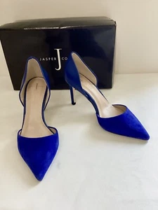 JASPER CONRAN Size UK3.5 EU36 Cobalt Blue SUEDE LEATHER Stunning Dressy Shoe NEW - Picture 1 of 18