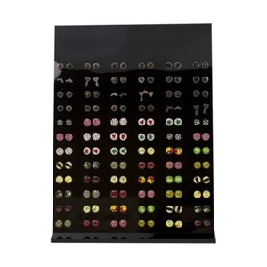 Earrings Studs 72 Pairs 20 gauge Assorted Designs with Display Case - Picture 1 of 4